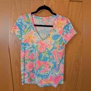 Colorful V-Neck Women’s Top